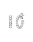 Roberto Coin Diamond Hoops in 18k White Gold 15mm