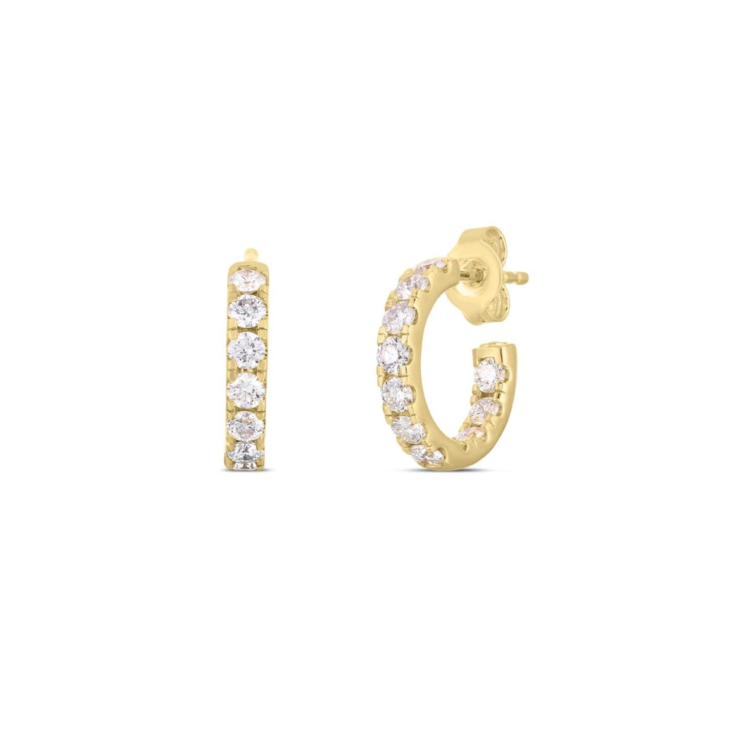Roberto Coin Diamond Hoops in 18k Gold 15mm