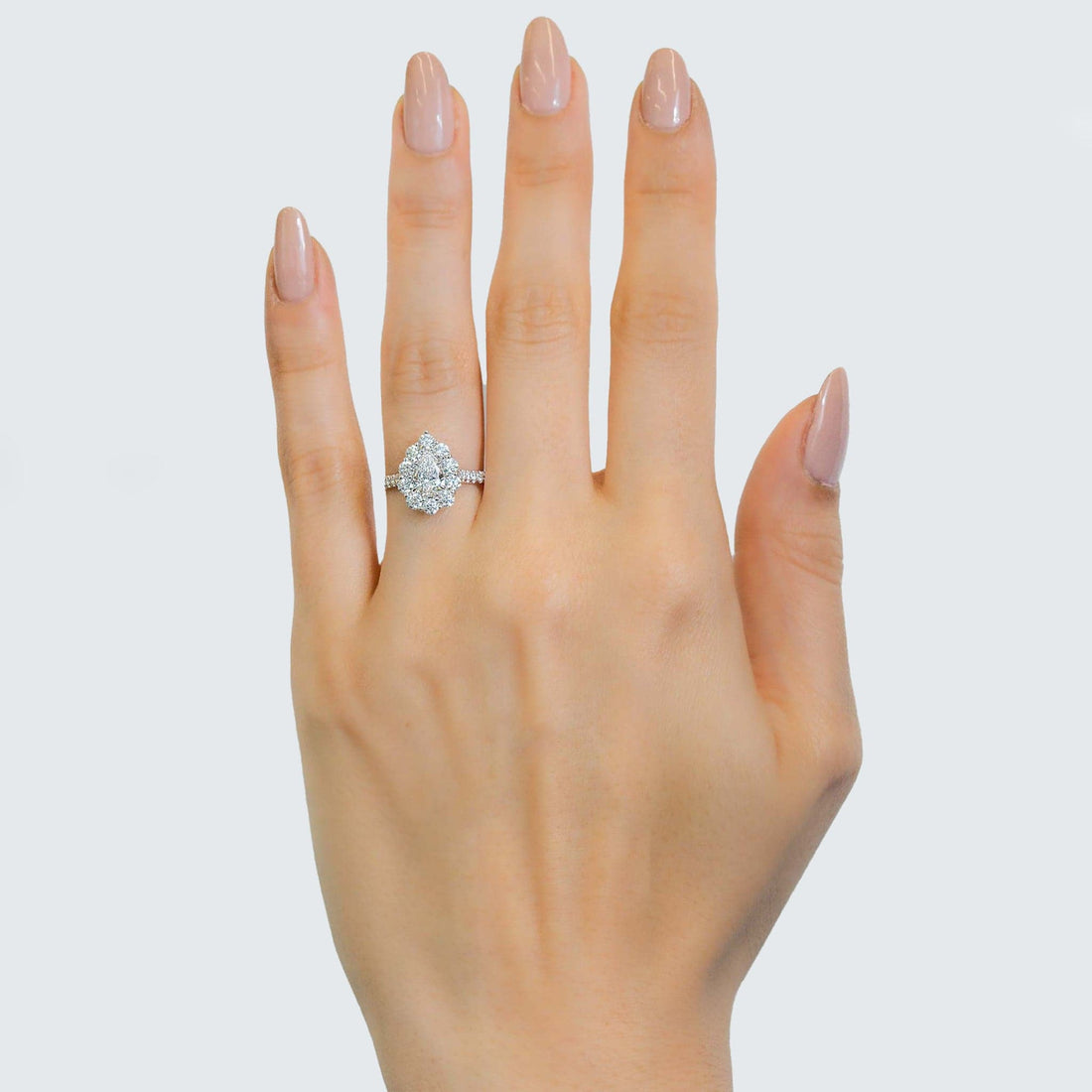 Pear-Shaped Diamond Halo Engagement Ring by Rahaminov