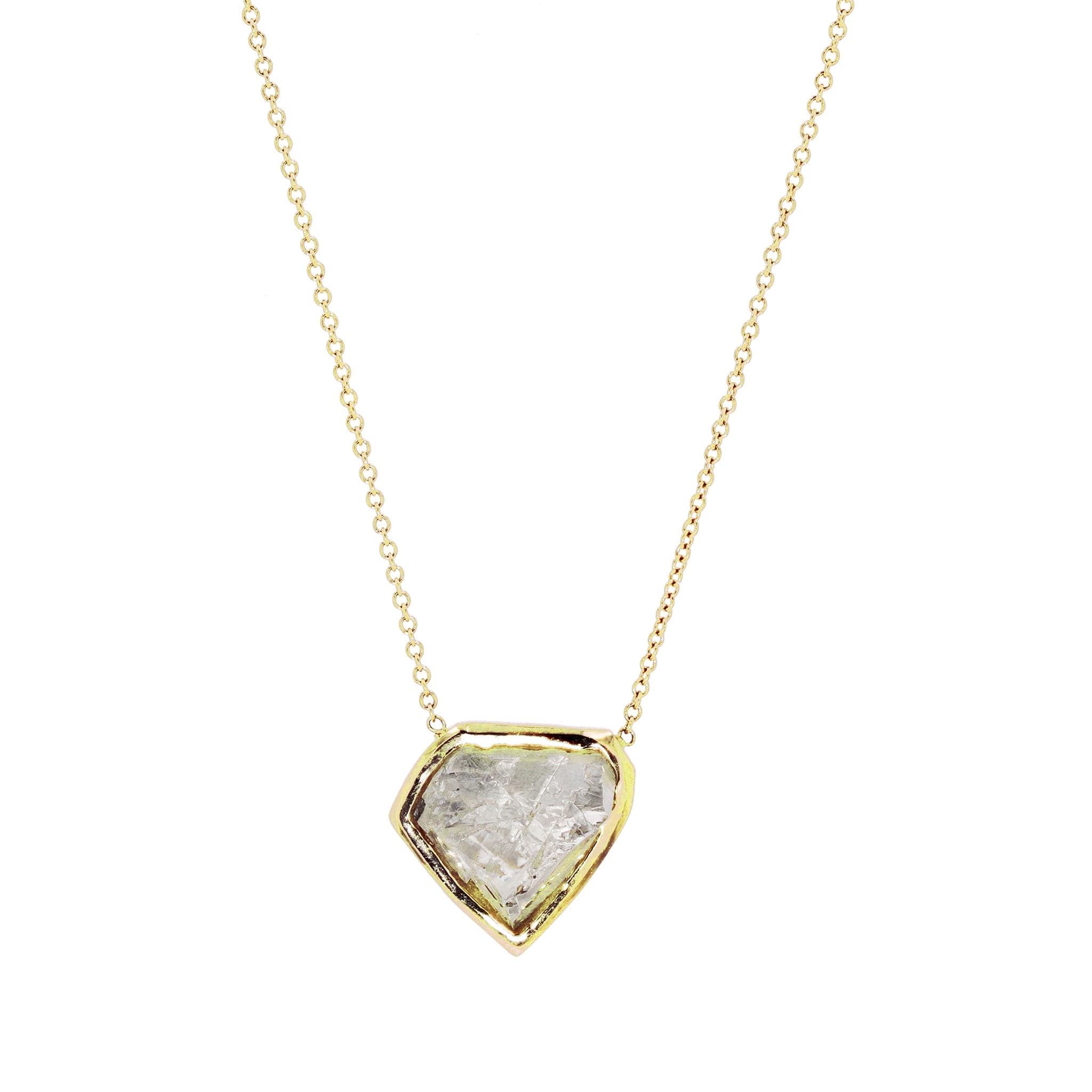 Solitaire necklace with a 0.50 carat diamond in yellow gold - BAUNAT
