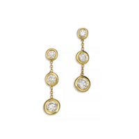 Roberto Coin Diamond Drop Earrings Bezel Drops in 18k Yellow Gold
