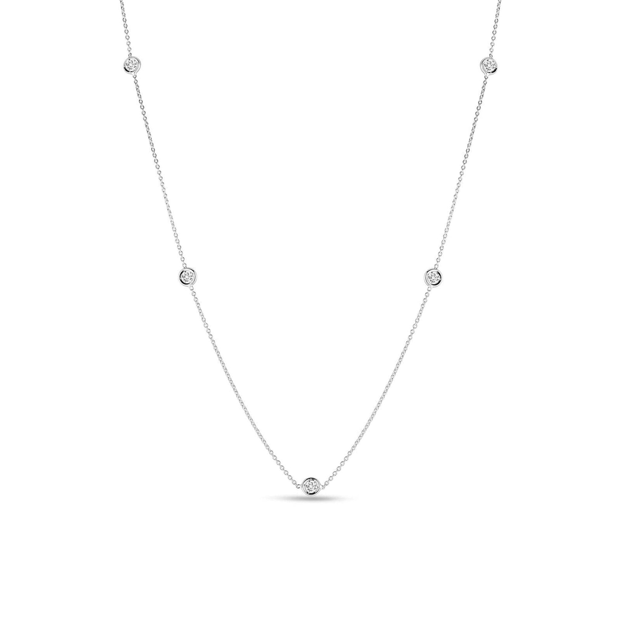 Roberto Coin Diamond Station Necklace White Gold 5