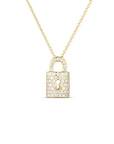 Roberto Coin Diamond Lock Necklace Pendant in Gold 