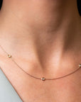 Roberto Coin Diamond Station Necklace Five Station Rose Gold
