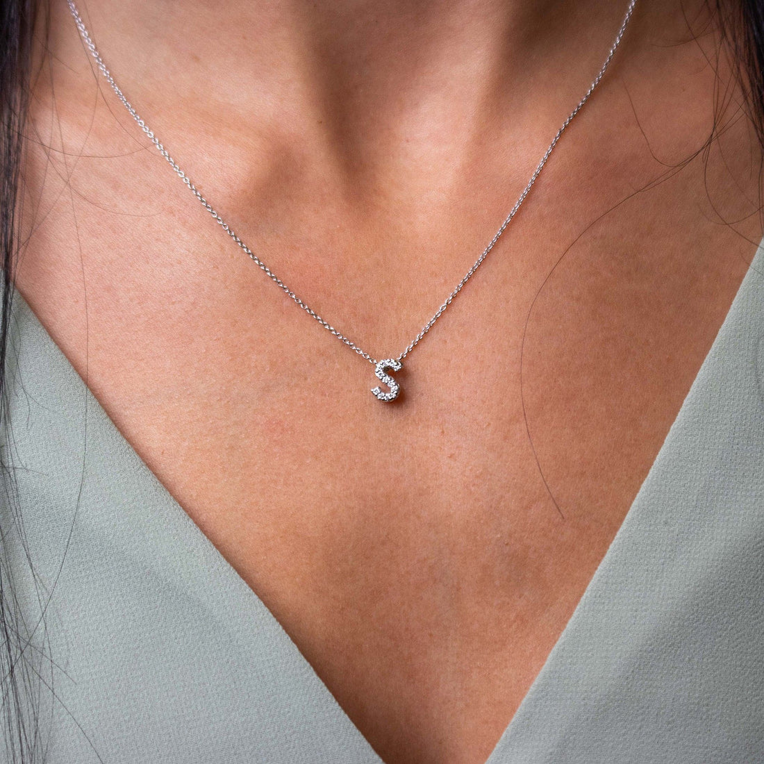 Diamond Initial Necklace V