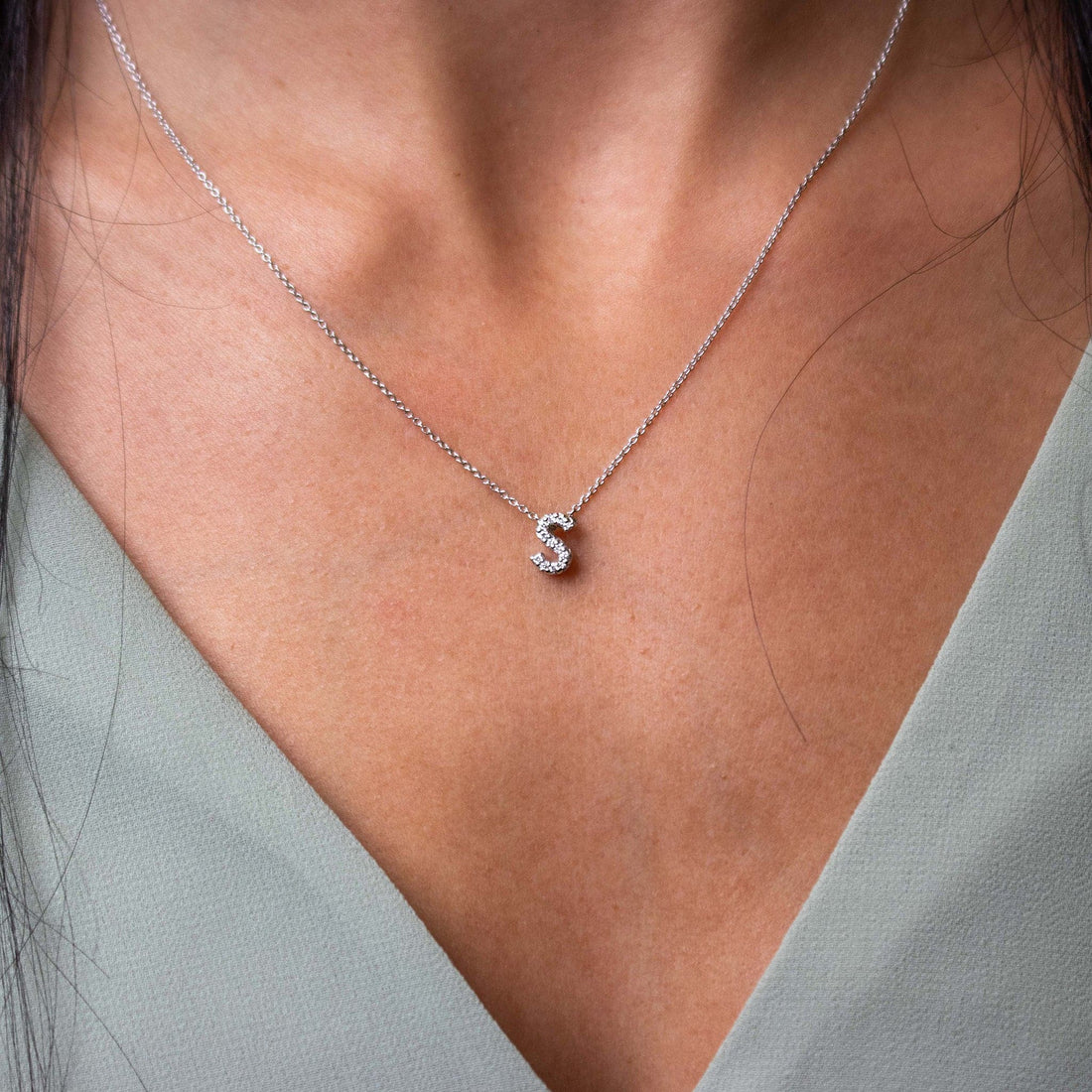 Roberto coin diamond letter necklace Clearance