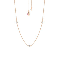 Roberto Coin Diamond Station Necklace Rose Gold 3