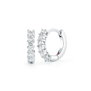 Roberto Coin Diamond Hoops in 18k Gold-Perfect Diamond Hoops White Gold