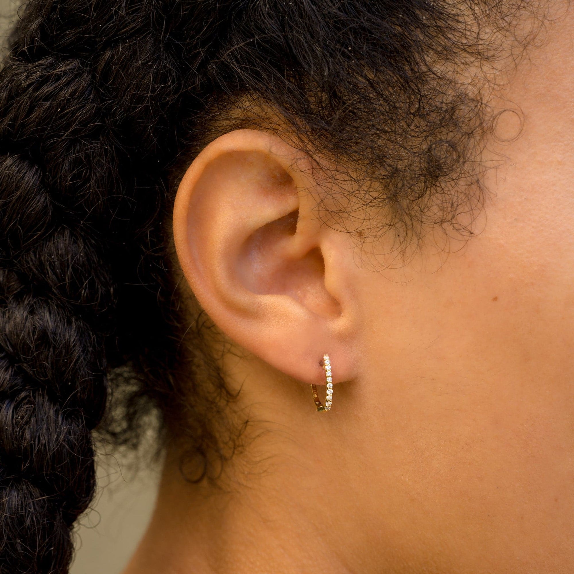 Roberto Coin Huggy Earrings with Micropave Diamonds