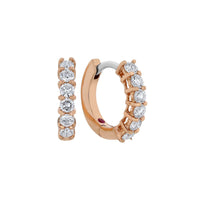 Roberto Coin Diamond Hoops in 18k Gold-Perfect Diamond Hoops Rose Gold