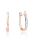 Roberto Coin Huggy Earrings with Micropave Diamonds Rose Gold