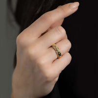 Roberto Coin Woven Yellow Gold Ring with Diamonds