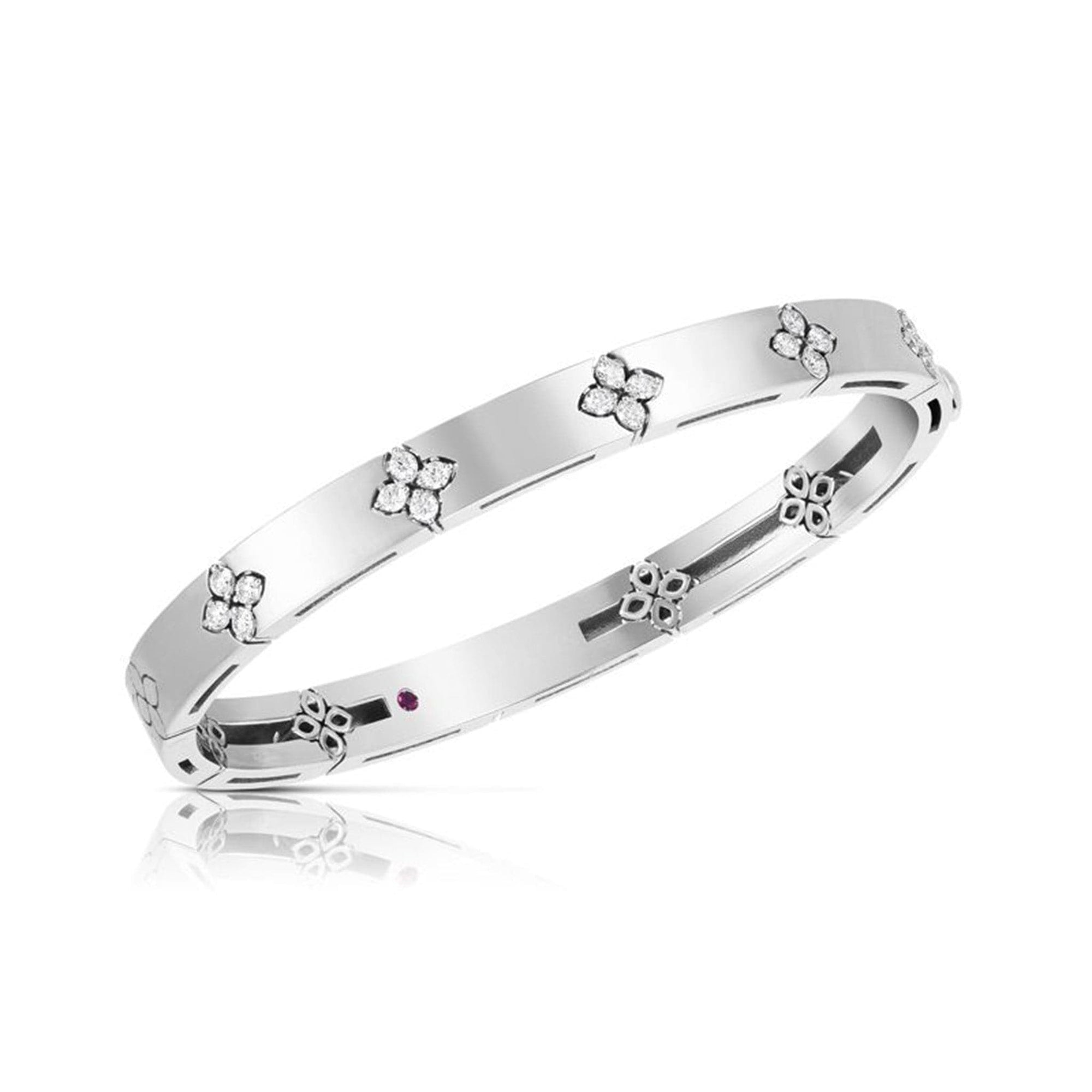 Roberto Coin Verona Diamond Bangle Narrow in White Gold