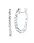 Roberto Coin Huggy Earrings with Micropave Diamonds White Gold