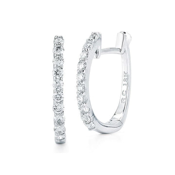 Roberto Coin Huggy Earrings with Micropave Diamonds White Gold