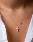 Roberto Coin Diamond Cross Pendant Necklace - Medium - Skeie's Jewelers