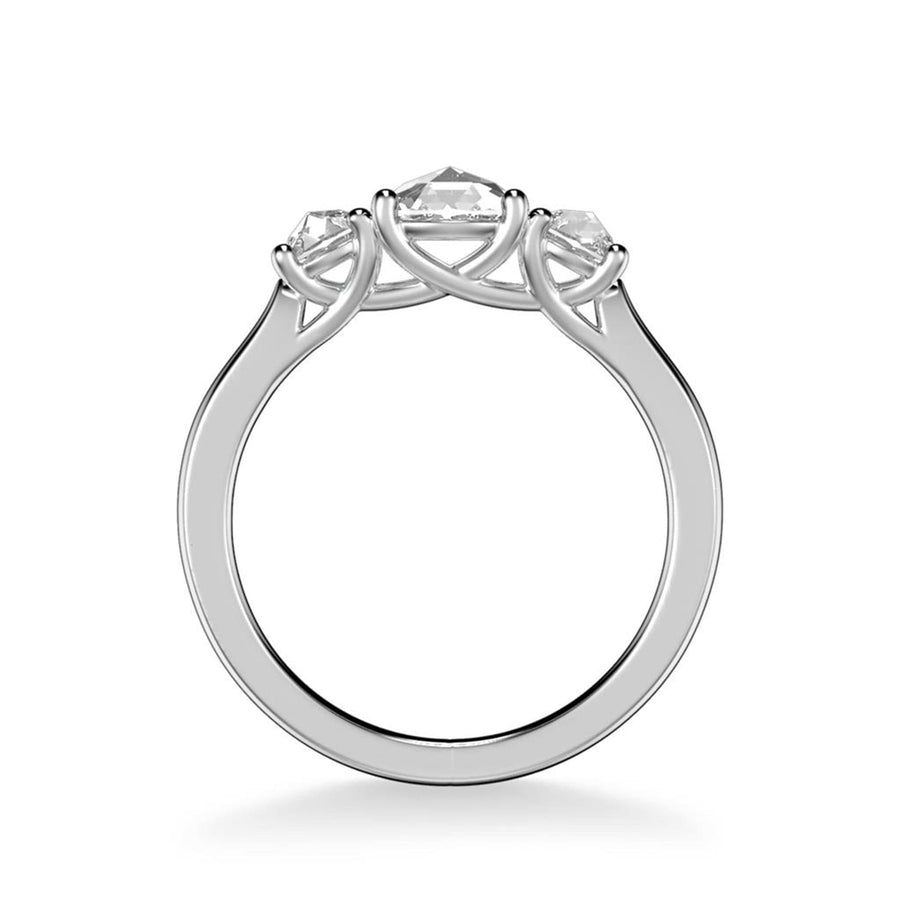 Three-Stone Rose-Cut Diamond Engagement Ring by Artcarved Side