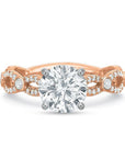 Rose Gold Bezel Twist Engagement Ring by Precision Set