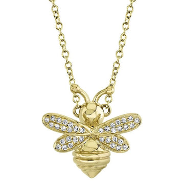 Shy Creation 14k Diamond Bee Necklace - Skeie's Jewelers
