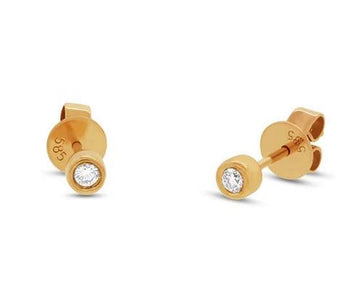 Shy Creation 14k Bezel Set Diamond Stud Earrings - Skeie's Jewelers