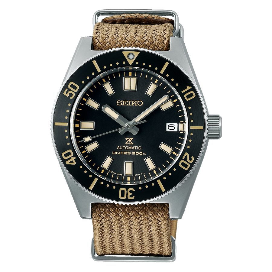 Seiko Prospex SPB239 40.5mm Black Dial tan Strap Watch
