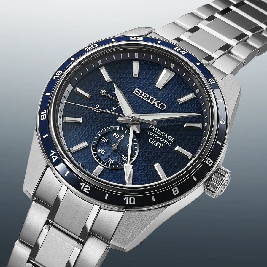 Seiko Presage SPB303 Limited Edition GMT Blue Dial Watch