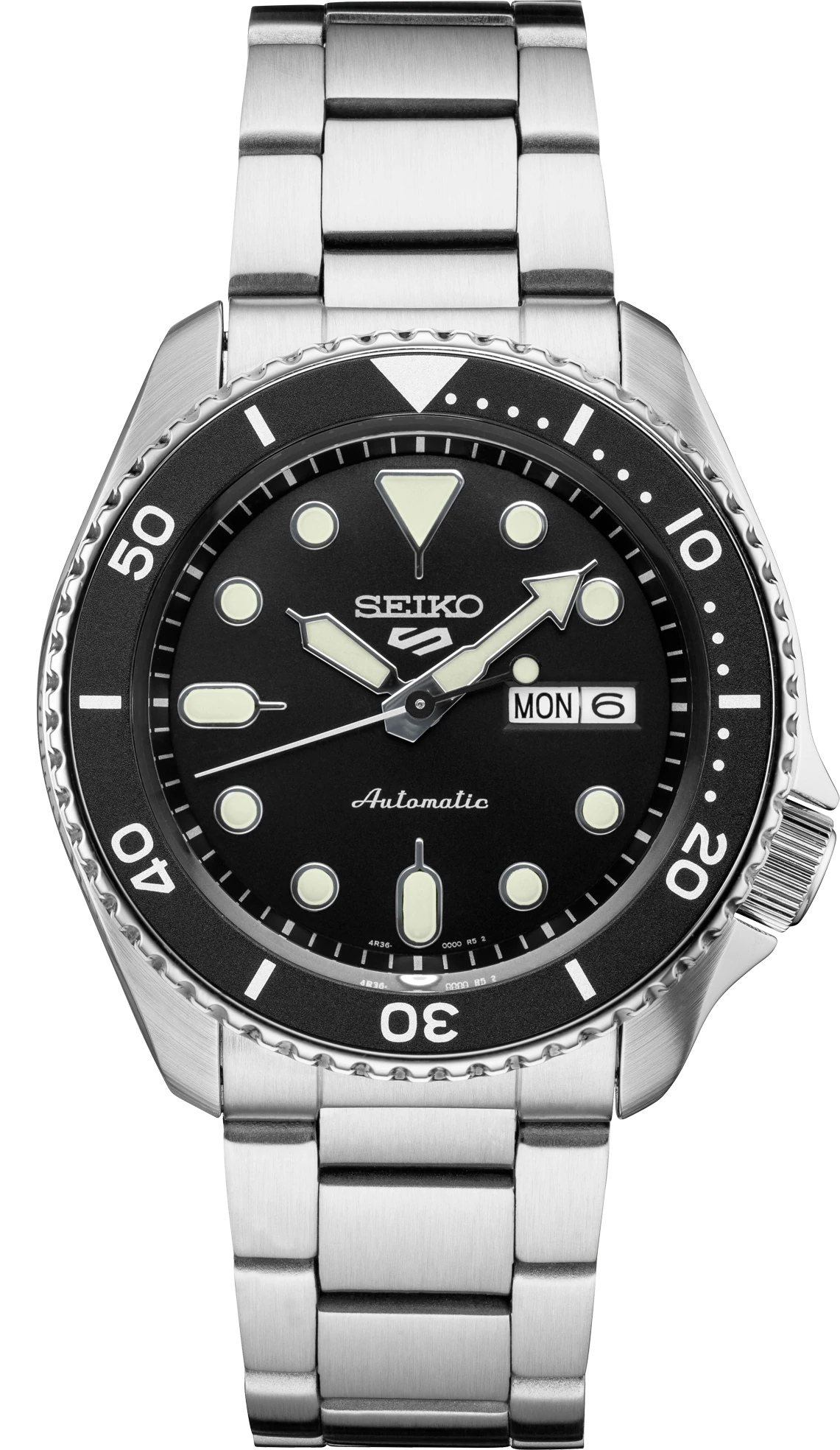 Seiko 5 Sports SRPD55 Automatic Black Dial Stainless Steel Watch