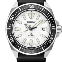 Seiko Prospex SRPE37 Samurai White Dial Black Strap Watch