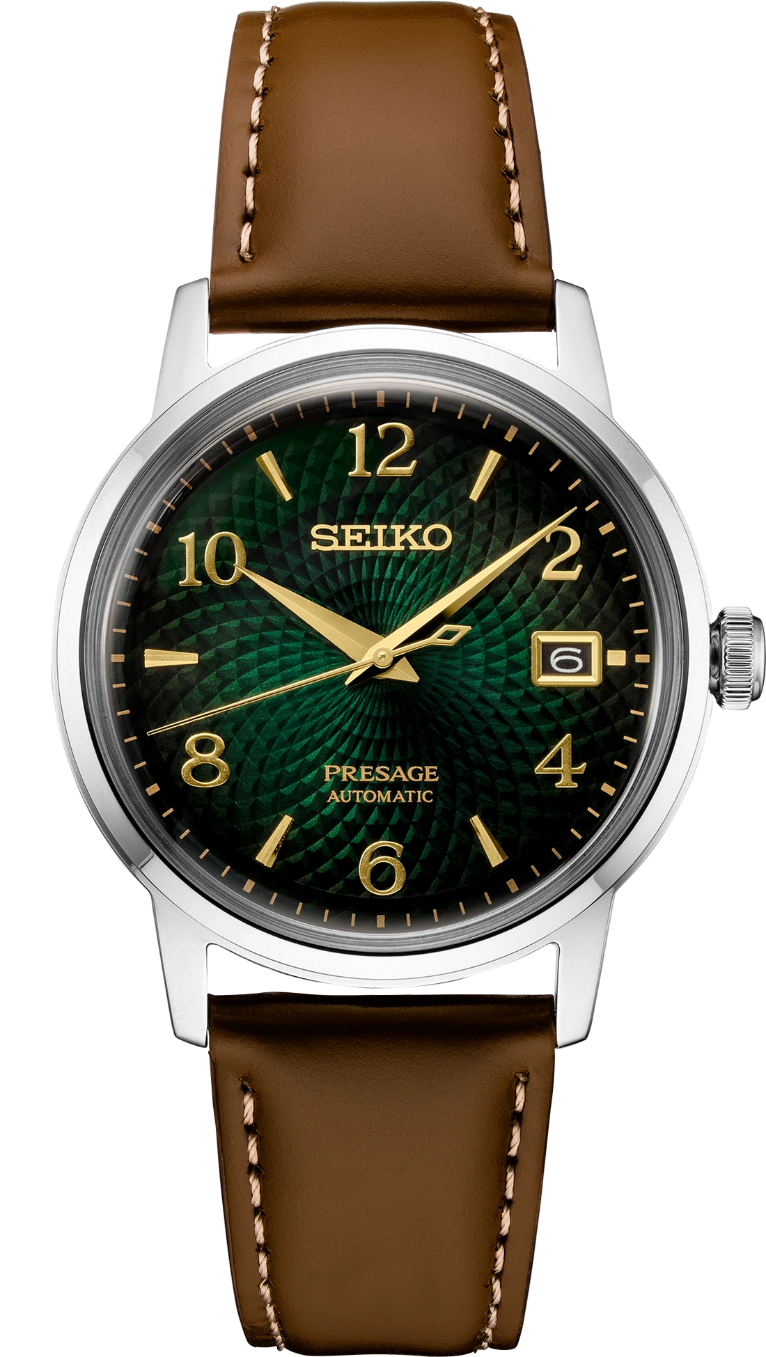 Seiko Presage SRPE45 Cocktail Time Green Dial Leather Strap 38.5mm Watch