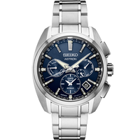 Seiko Astron SSH065 Titanium Dual Time Blue Dial Watch