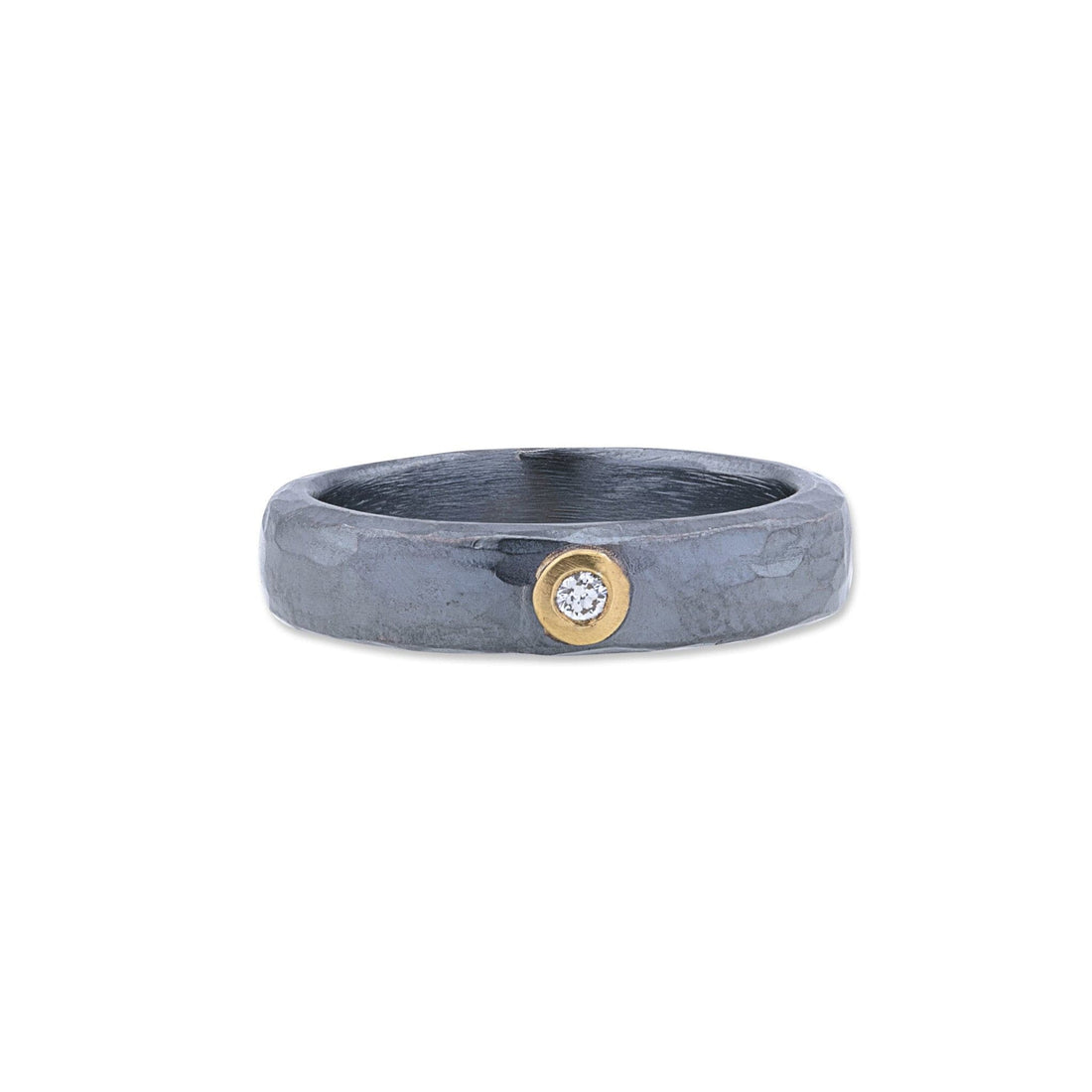  Hammered Single Diamond Stockholm Ring by Lika Behar Oxidized Sterling Silver