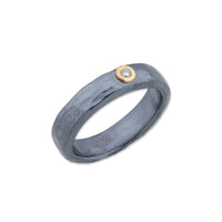 Hammered Single Diamond Stockholm Ring by Lika Behar Oxidized Angle