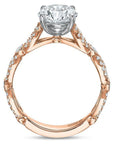 Rose Gold Bezel Twist Engagement Ring by Precision Set