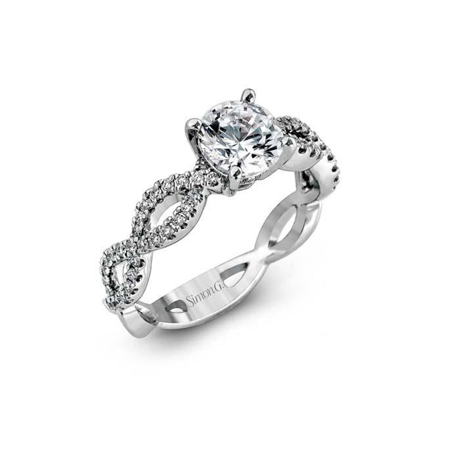 Open Twist Pave Diamond Engagement Ring by Simon G - Skeie's Jewelers