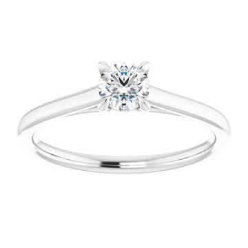 White Gold Diamond Solitaire Engagement Ring - Semi-MountWhite Gold Diamond Solitaire Engagement Ring - Semi-Mount Front