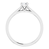 White Gold Diamond Solitaire Engagement Ring - Semi-Mount Side View