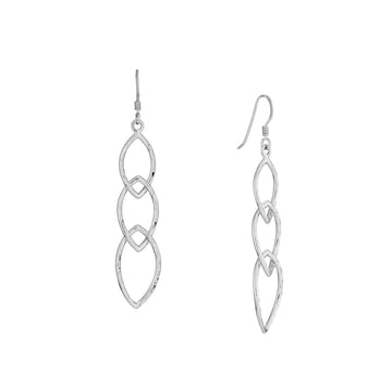 Sterling Silver Triple Marquise Drop Earrings - Skeie's Jewelers