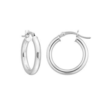 Sterling Silver Tube Hoop Earrings 
