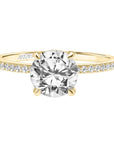 Thin Diamond Sidestone Engagement Ring  Front