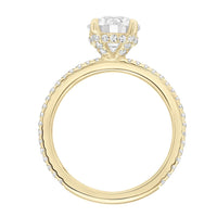 Thin Diamond Sidestone Engagement Ring  Side