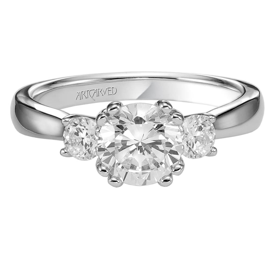 Three Stone Cushion-Cut Diamond Engagement Ring by Artcarved