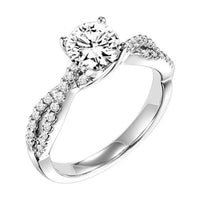 Twisted Diamond Shoulders Engagement Ring by Frederick Goldman  Angle