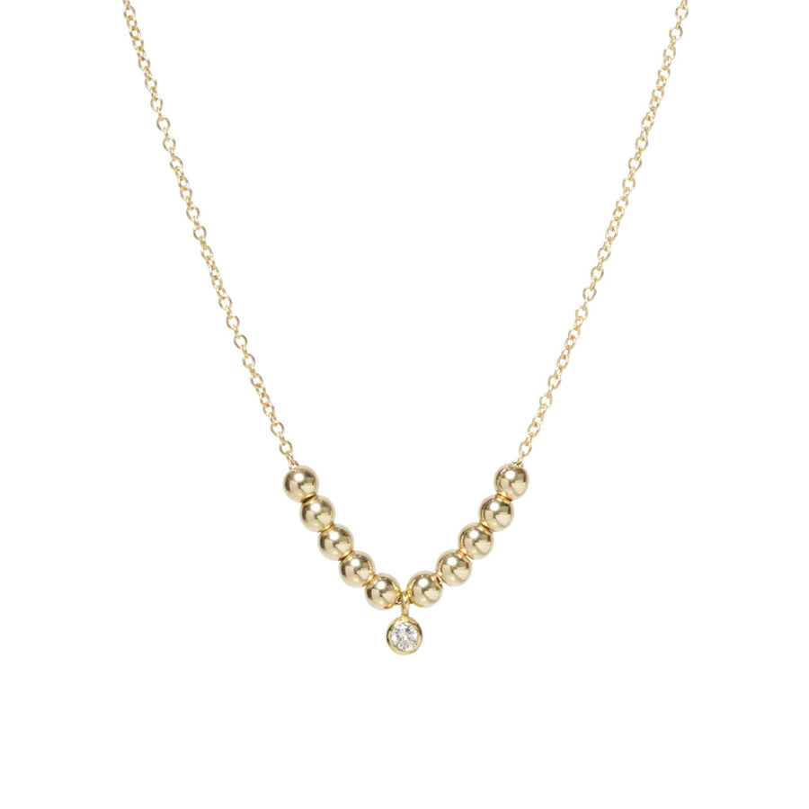 Zoe Chicco Yellow Gold Sliding Bead Bezel Diamond Necklace