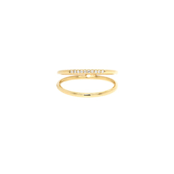 Yellow Gold Split Band Diamond Ring by Zoe Chicco
