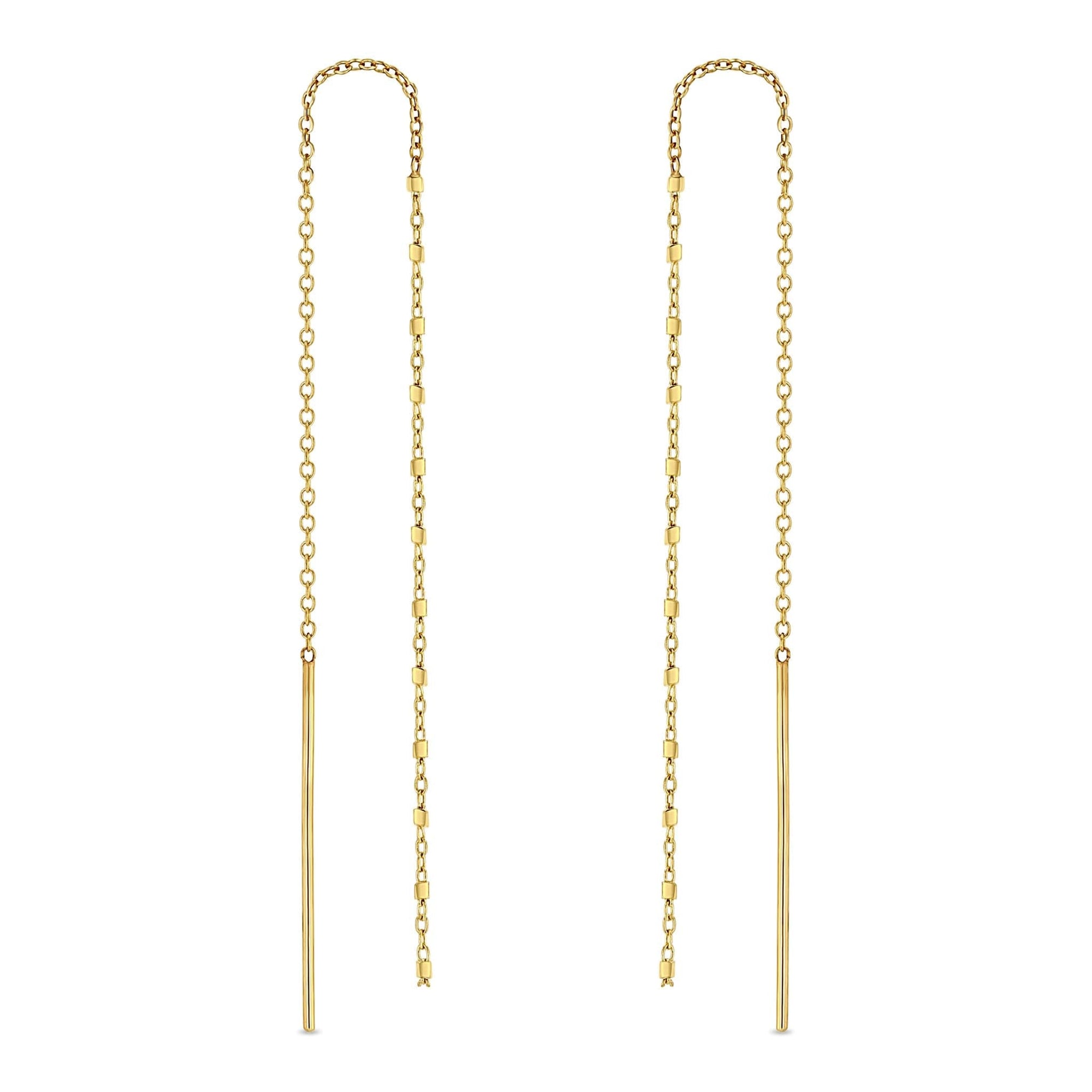 14k Yellow Gold Bead Threader Earrings by Zoe Chicco - Skeie's Jewelers