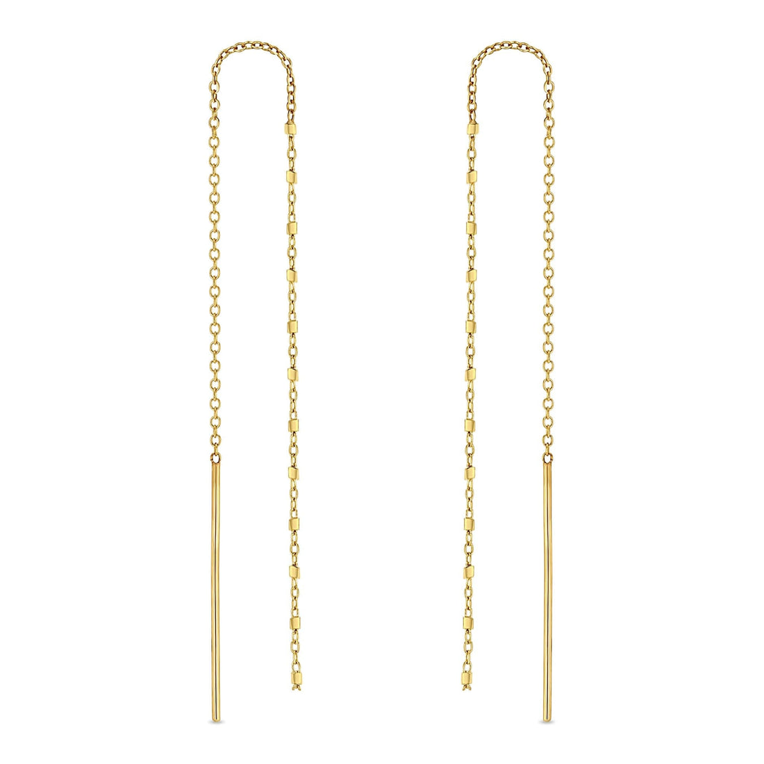 14k Yellow Gold Bead Threader Earrings by Zoe Chicco - Skeie's Jewelers