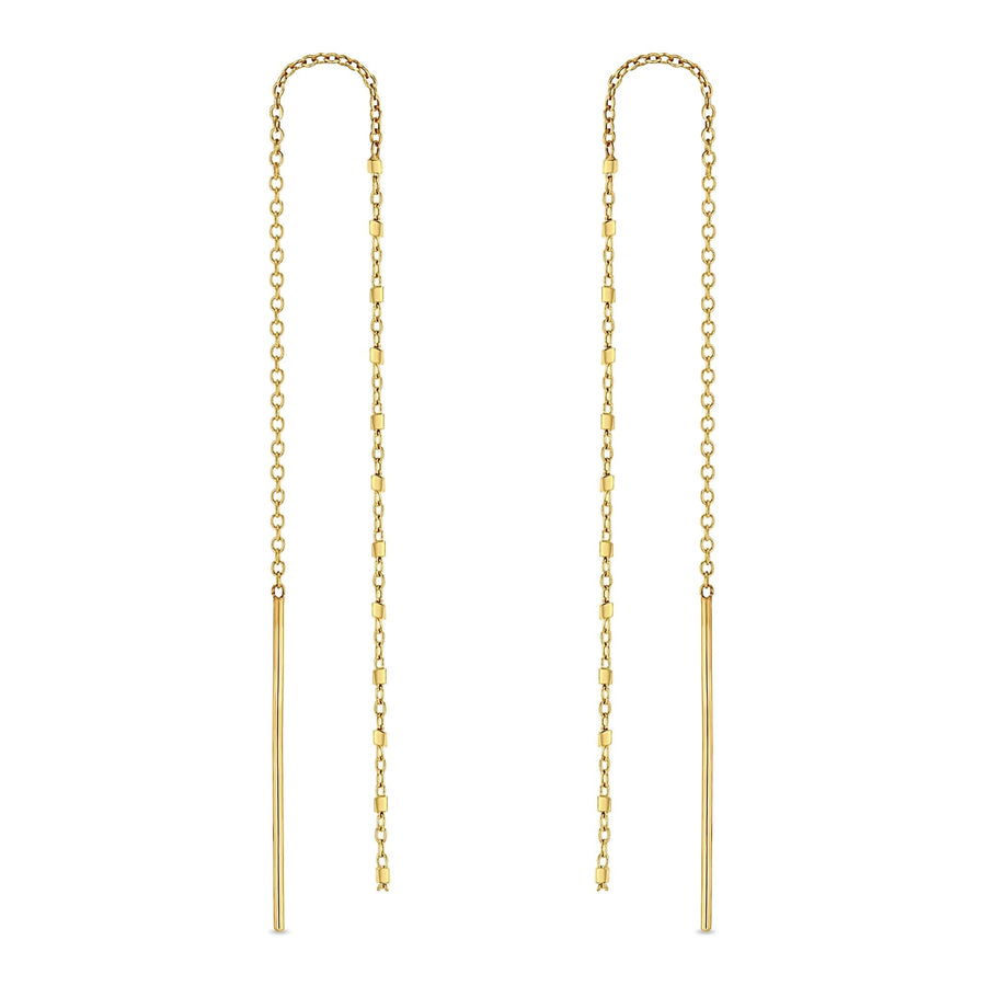 14k Yellow Gold Bead Threader Earrings by Zoe Chicco - Skeie's Jewelers