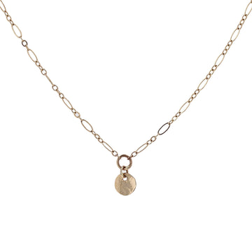Yellow Gold Petite Drift Disc Pendant Necklace by Arianna Nicolai