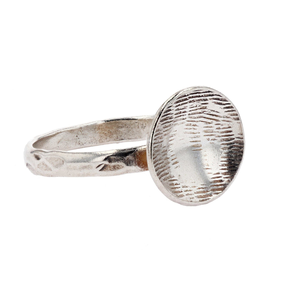 Sterling Silver Domed Disc Textured Ring by Arianna Nicolai 