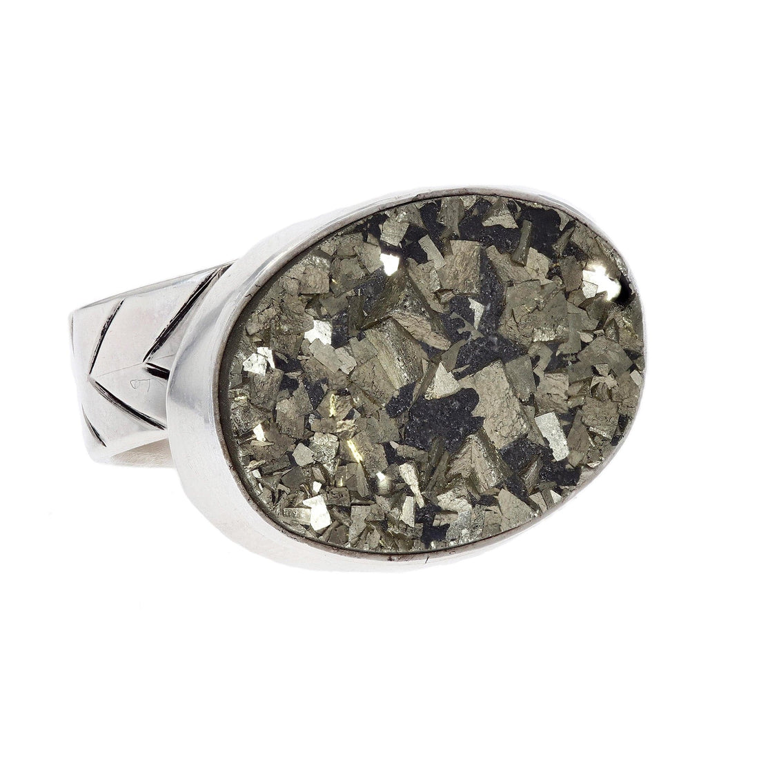Sterling Silver Druzy Pyrite Ring by Arianna Nicolai